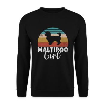 Cadeaux Maltipoo - Sweat-shirt Unisexe - noir - Devant - Alina (178cm) & Michal (187cm)