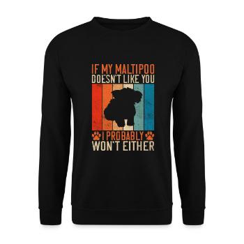 Cadeaux Maltipoo - Sweat-shirt Unisexe - noir - Devant - Alina (178cm) & Michal (187cm)