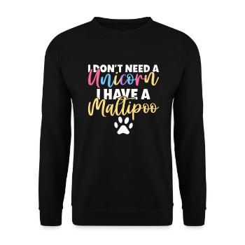 Cadeaux Maltipoo - Sweat-shirt Unisexe - noir - Devant - Alina (178cm) & Michal (187cm)