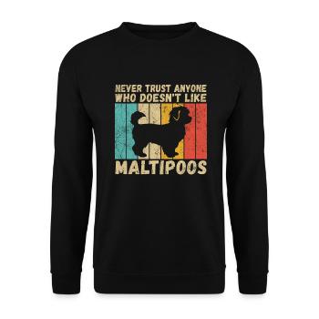 Cadeaux Maltipoo - Sweat-shirt Unisexe - noir - Devant - Alina (178cm) & Michal (187cm)