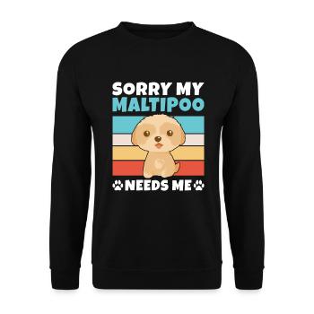 Cadeaux Maltipoo - Sweat-shirt Unisexe - noir - Devant - Alina (178cm) & Michal (187cm)