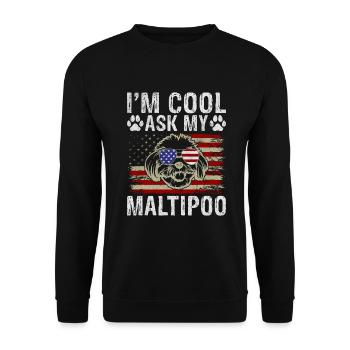 Cadeaux Maltipoo - Sweat-shirt Unisexe - noir - Devant - Alina (178cm) & Michal (187cm)