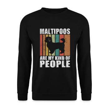 Cadeaux Maltipoo - Sweat-shirt Unisexe - noir - Devant - Alina (178cm) & Michal (187cm)