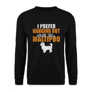 Cadeaux Maltipoo - Sweat-shirt Unisexe - noir - Devant - Alina (178cm) & Michal (187cm)