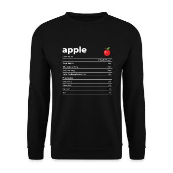 Nutrion infos Apple - Sweat-shirt Unisexe - noir - Devant - Alina (178cm) & Michal (187cm)