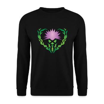 Thistle Flower - Unisex Sweatshirt - black - Front - Alina (178cm) & Michal (187cm)