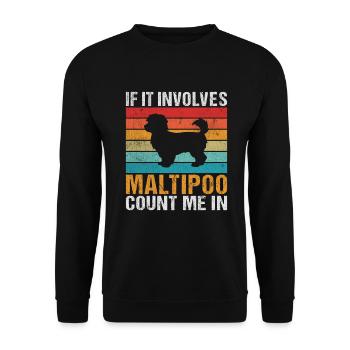 Cadeaux Maltipoo - Sweat-shirt Unisexe - noir - Devant - Alina (178cm) & Michal (187cm)