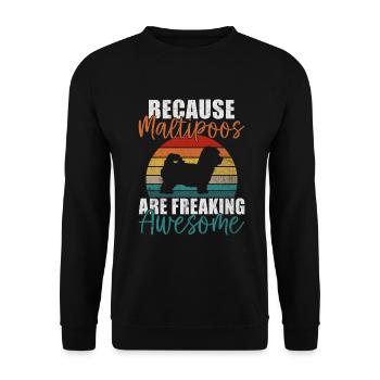 Cadeaux Maltipoo - Sweat-shirt Unisexe - noir - Devant - Alina (178cm) & Michal (187cm)