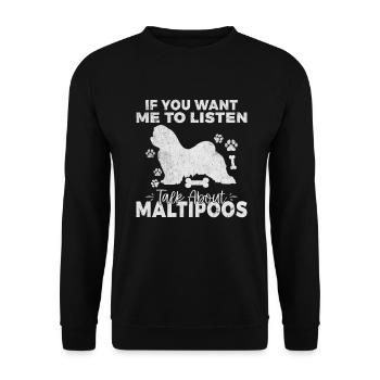Cadeaux Maltipoo - Sweat-shirt Unisexe - noir - Devant - Alina (178cm) & Michal (187cm)