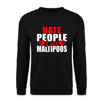 Cadeaux Maltipoo - Sweat-shirt Unisexe - noir - Devant - Alina (178cm) & Michal (187cm)