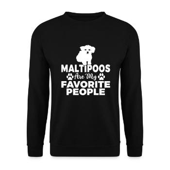 Cadeaux Maltipoo - Sweat-shirt Unisexe - noir - Devant - Alina (178cm) & Michal (187cm)