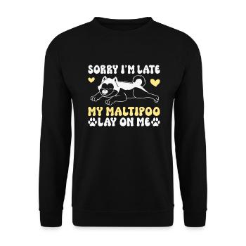 Cadeaux Maltipoo - Sweat-shirt Unisexe - noir - Devant - Alina (178cm) & Michal (187cm)