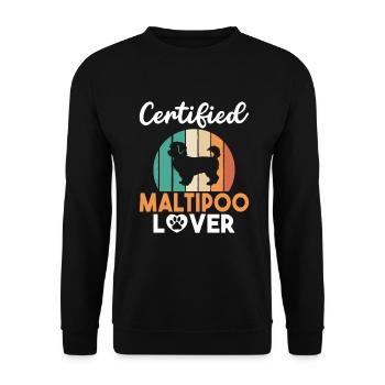 Cadeaux Maltipoo - Sweat-shirt Unisexe - noir - Devant - Alina (178cm) & Michal (187cm)