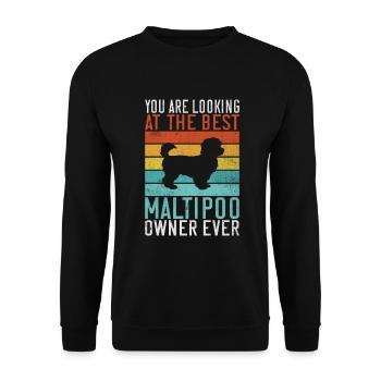 Cadeaux Maltipoo - Sweat-shirt Unisexe - noir - Devant - Alina (178cm) & Michal (187cm)