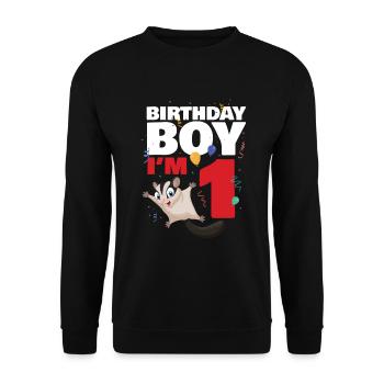 Birthday boy or girl in 2 Sugar Glider - Unisex Sweatshirt - black - Front - Alina (178cm) & Michal (187cm)