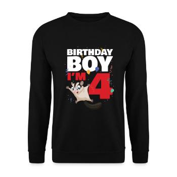 Birthday girl in 5 Sugar Glider - Unisex Sweatshirt - black - Front - Alina (178cm) & Michal (187cm)