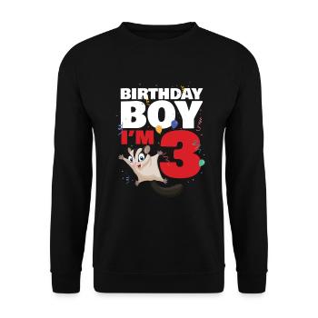 Birthday Boy in 4 Sugar Glider - Unisex Sweatshirt - black - Front - Alina (178cm) & Michal (187cm)