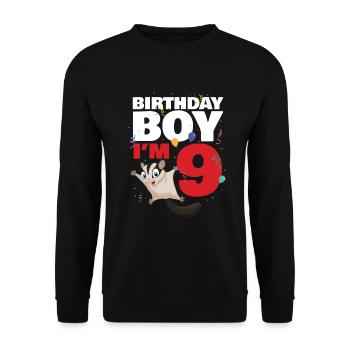 Birthday Boy in 10 Sugar Glider - Unisex Sweatshirt - black - Front - Alina (178cm) & Michal (187cm)