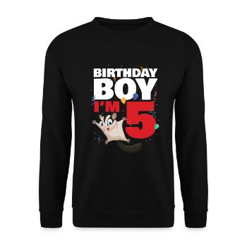 Birthday boy or girl in 6 Sugar Glider - Unisex Sweatshirt - black - Front - Alina (178cm) & Michal (187cm)