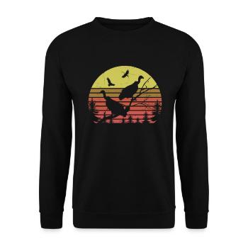 Retro Vulture - Unisex Sweatshirt - black - Front - Alina (178cm) & Michal (187cm)
