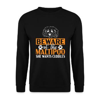 Cadeaux Maltipoo - Sweat-shirt Unisexe - noir - Devant - Alina (178cm) & Michal (187cm)