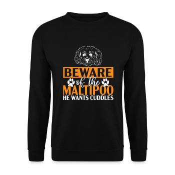 Cadeaux Maltipoo - Sweat-shirt Unisexe - noir - Devant - Alina (178cm) & Michal (187cm)