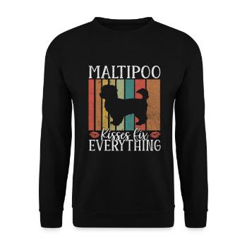 Cadeaux Maltipoo - Sweat-shirt Unisexe - noir - Devant - Alina (178cm) & Michal (187cm)