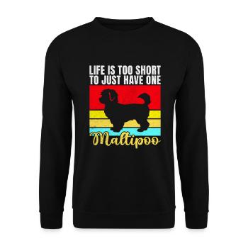 Cadeaux Maltipoo - Sweat-shirt Unisexe - noir - Devant - Alina (178cm) & Michal (187cm)