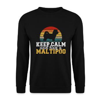 Cadeaux Maltipoo - Sweat-shirt Unisexe - noir - Devant - Alina (178cm) & Michal (187cm)