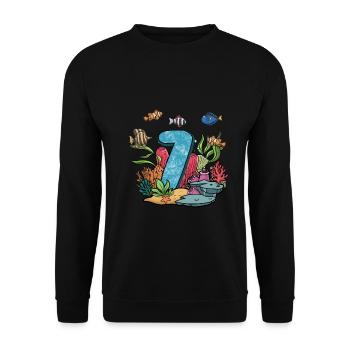 Aquarium Fish Gift - Unisex Sweatshirt - black - Front - Alina (178cm) & Michal (187cm)