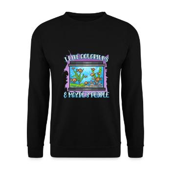 Aquarium Fish Gift - Unisex Sweatshirt - black - Front - Alina (178cm) & Michal (187cm)