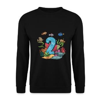 Aquarium Fish Gift - Unisex Sweatshirt - black - Front - Alina (178cm) & Michal (187cm)