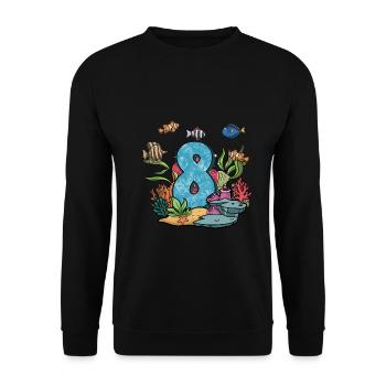 Aquarium Fish Gift - Unisex Sweatshirt - black - Front - Alina (178cm) & Michal (187cm)