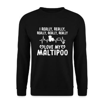 Cadeaux Maltipoo - Sweat-shirt Unisexe - noir - Devant - Alina (178cm) & Michal (187cm)