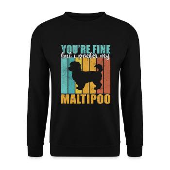 Cadeaux Maltipoo - Sweat-shirt Unisexe - noir - Devant - Alina (178cm) & Michal (187cm)