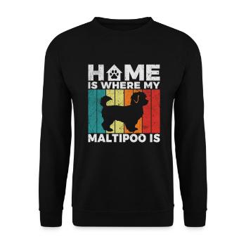 Cadeaux Maltipoo - Sweat-shirt Unisexe - noir - Devant - Alina (178cm) & Michal (187cm)