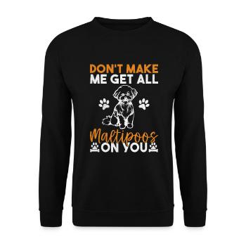 Cadeaux Maltipoo - Sweat-shirt Unisexe - noir - Devant - Alina (178cm) & Michal (187cm)