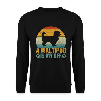 Cadeaux Maltipoo - Sweat-shirt Unisexe - noir - Devant - Alina (178cm) & Michal (187cm)