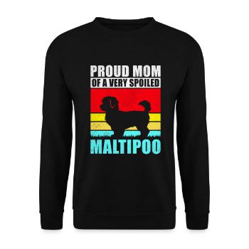 Cadeaux Maltipoo - Sweat-shirt Unisexe - noir - Devant - Alina (178cm) & Michal (187cm)
