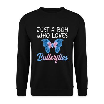Butterfly Lover Gifts - Unisex Sweatshirt - black - Front - Alina (178cm) & Michal (187cm)