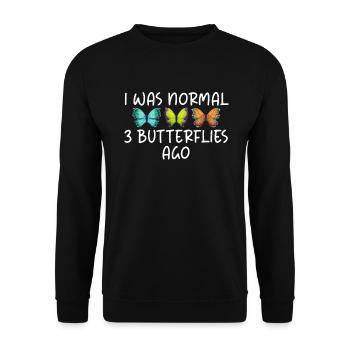 Butterfly Lover Gifts - Unisex Sweatshirt - black - Front - Alina (178cm) & Michal (187cm)