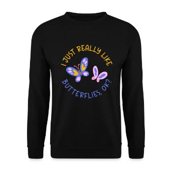 Butterfly Lover Gifts - Unisex Sweatshirt - black - Front - Alina (178cm) & Michal (187cm)
