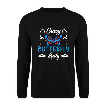 Butterfly Lover Gifts - Unisex Sweatshirt - black - Front - Alina (178cm) & Michal (187cm)