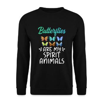 Butterfly Lover Gifts - Unisex Sweatshirt - black - Front - Alina (178cm) & Michal (187cm)
