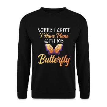 Butterfly Lover Gifts - Unisex Sweatshirt - black - Front - Alina (178cm) & Michal (187cm)