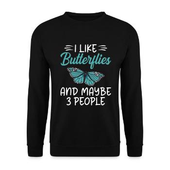 Butterfly Lover Gifts - Unisex Sweatshirt - black - Front - Alina (178cm) & Michal (187cm)