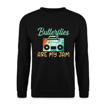 Butterfly Lover Gifts - Unisex Sweatshirt - black - Front - Alina (178cm) & Michal (187cm)
