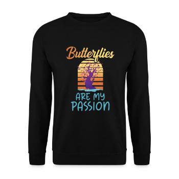 Butterfly Lover Gifts - Unisex Sweatshirt - black - Front - Alina (178cm) & Michal (187cm)
