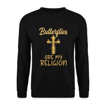 Butterfly Lover Gifts - Unisex Sweatshirt - black - Front - Alina (178cm) & Michal (187cm)