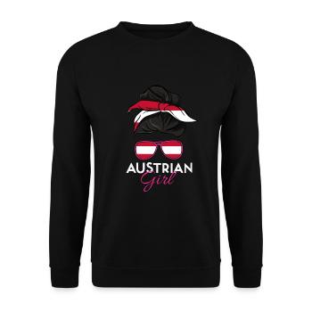 Austrian Girl - Unisex Sweatshirt - black - Front - Alina (178cm) & Michal (187cm)
